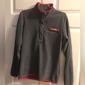 Small Columbia Grey/Pink Fleece Half Snap Pullover